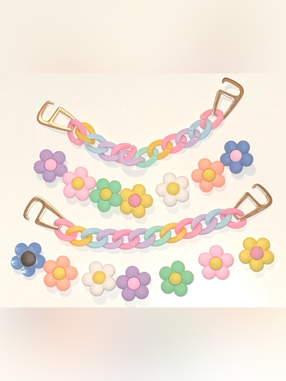 16 Rainbow Flower Croc Charms